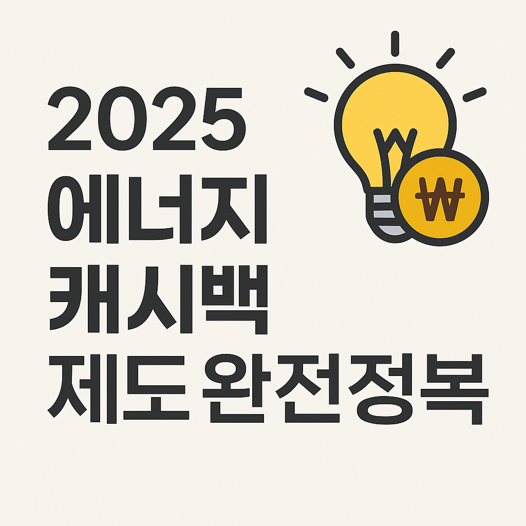 2025 에너지 캐시백 제도 완전정복 – 전기요금 아끼고 현금 돌려받는 꿀팁