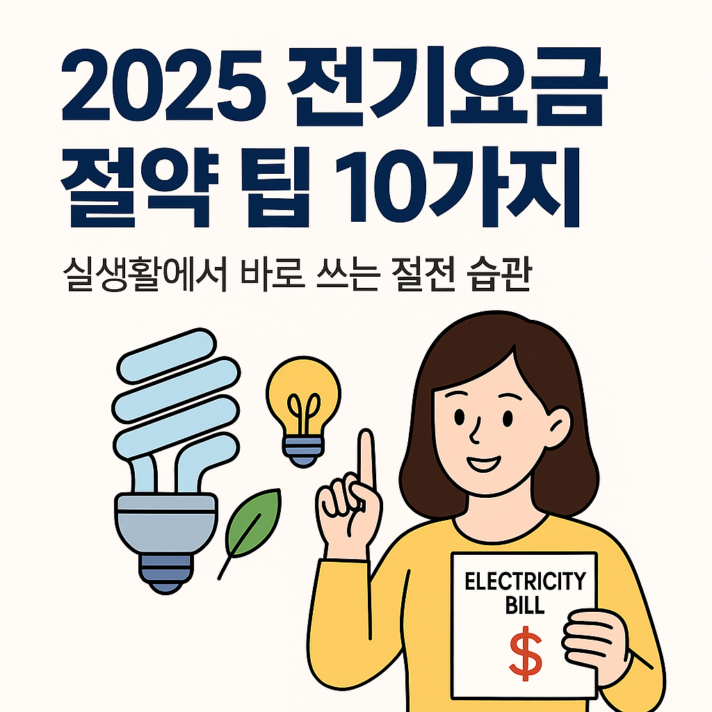 2025 전기요금 절약 팁 10가지 – 실생활에서 바로 쓰는 절전 습관